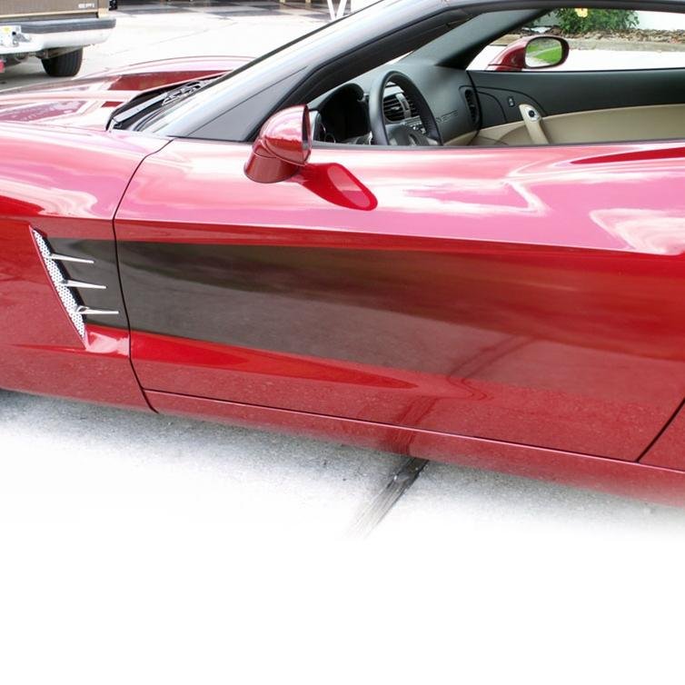 Corvette Door Side Graphic Sport Fade Decal 2 PC. - Black : 2005-2013 C6, Z06, ZR1, Grand Sport
