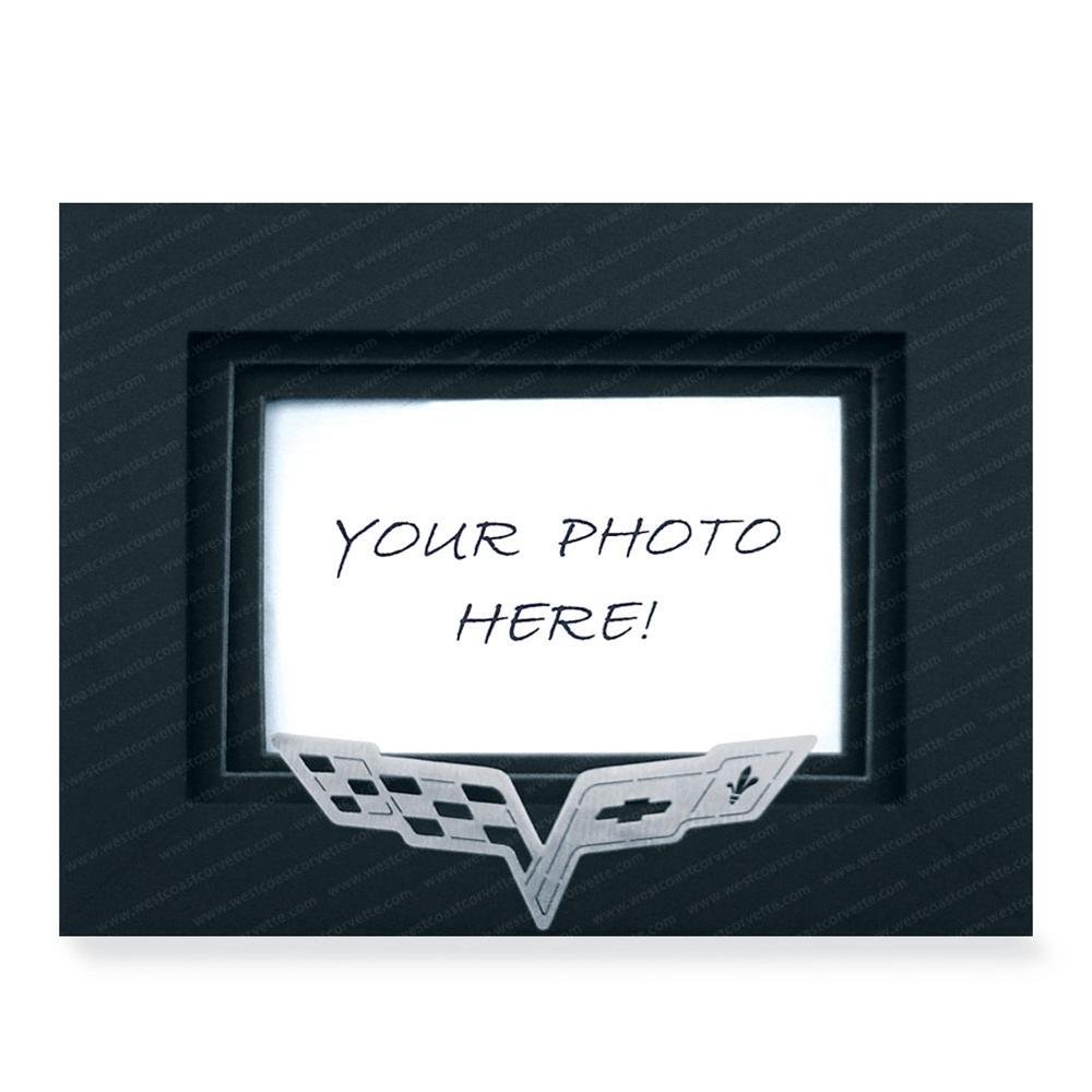 Corvette Photo/Picture Frame w/Brushed Stainless Steel Emblem : 2005-2013 C6