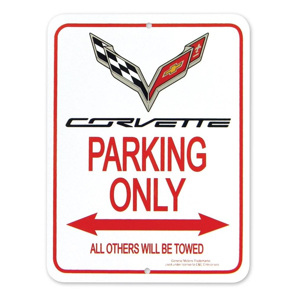 C7 Corvette Parking Only Aluminum Sign - 9