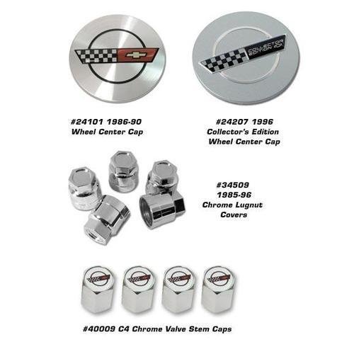 Corvette Wheel Center Cap Emblem.: 1988-1989