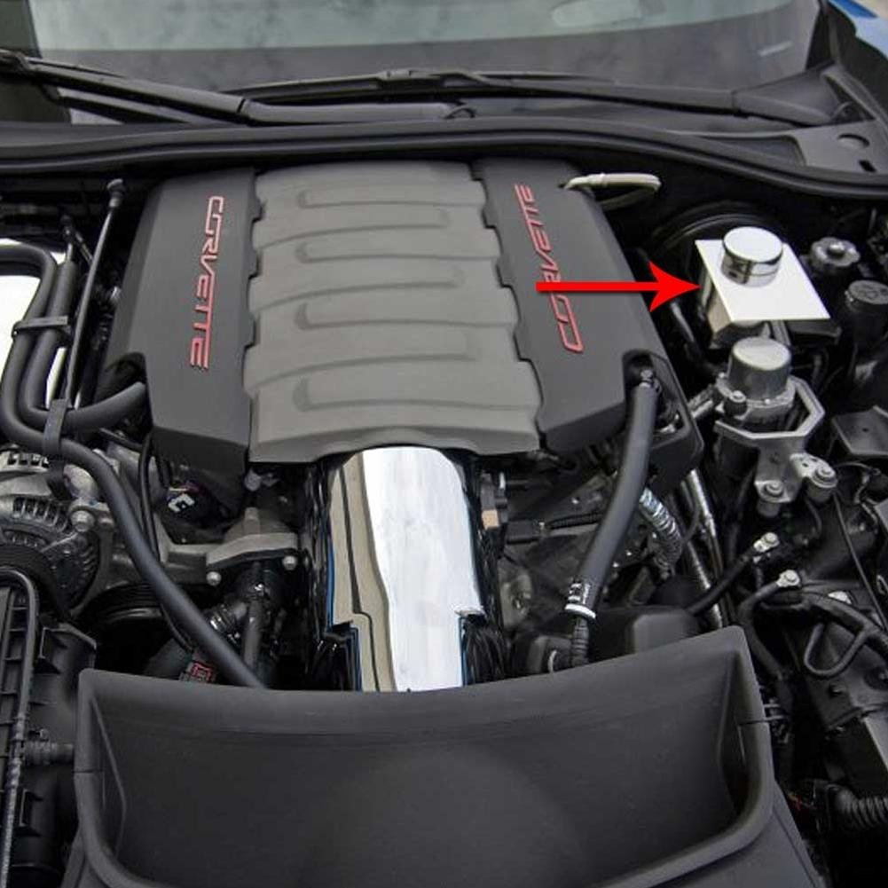 Corvette Brake Master Cylinder Cover w/ Cap Cover Polished : C7 Stingray, Z06, ZR1