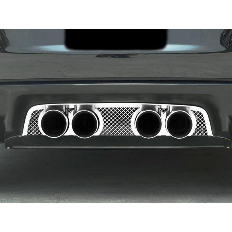 Corvette Exhaust Port Filler Panel - Laser Mesh Stainless Steel for NPP Dual-Mode Exhaust : 2008-2013 C6 & Z06