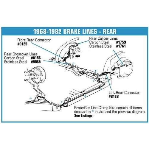 Corvette Brake Line. Front To Rear: 1974