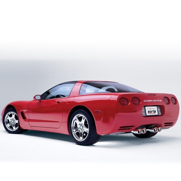 Corvette Exhaust System - Borla Catback Touring/4 Oval 4.25"x3.5" Tips Rolled/Angle : 1997-2004 C5 & Z06