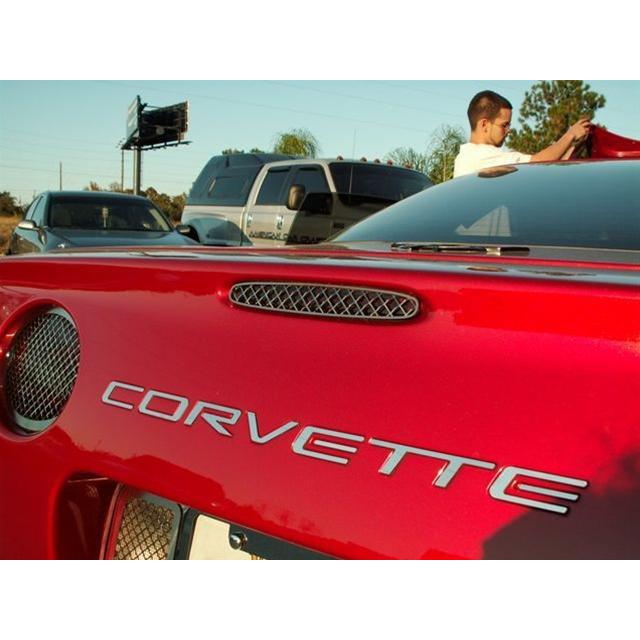 Corvette 5th Brake Light Grille - Laser Mesh Stainless Steel : 1997-2004 C5 & Z06