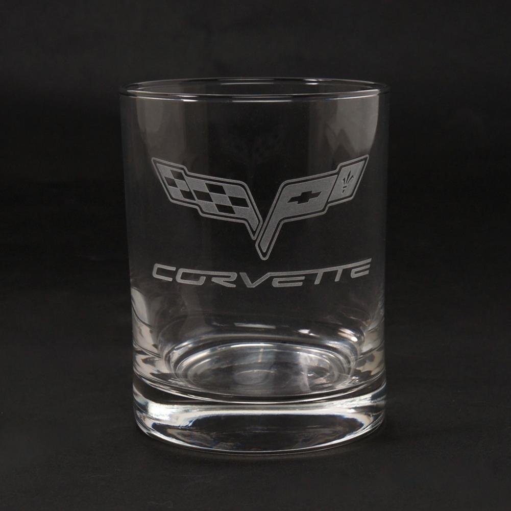 C6 Corvette - Glassware w/C6 Logo - 14oz. Short Beverage Set (4)