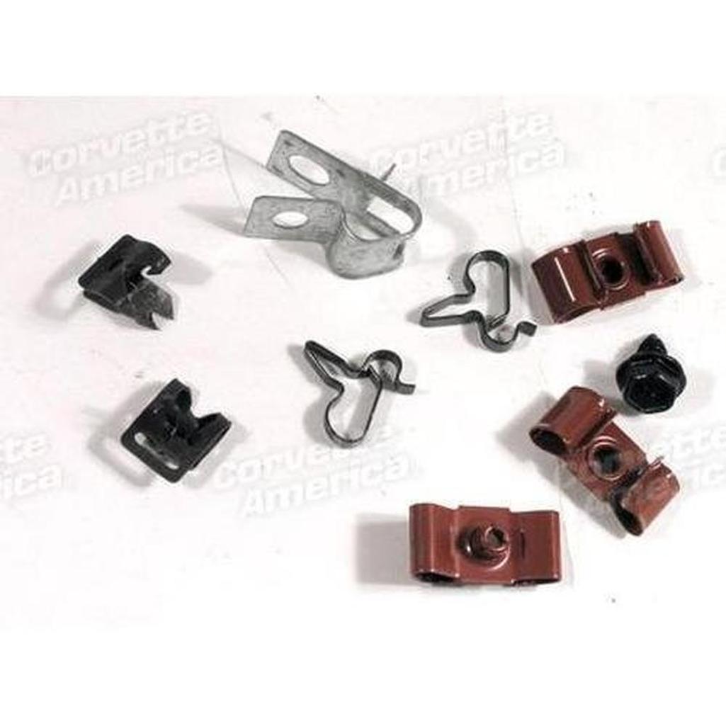 Corvette Brake Line CLips - 9 Piece Set: 1956-1957