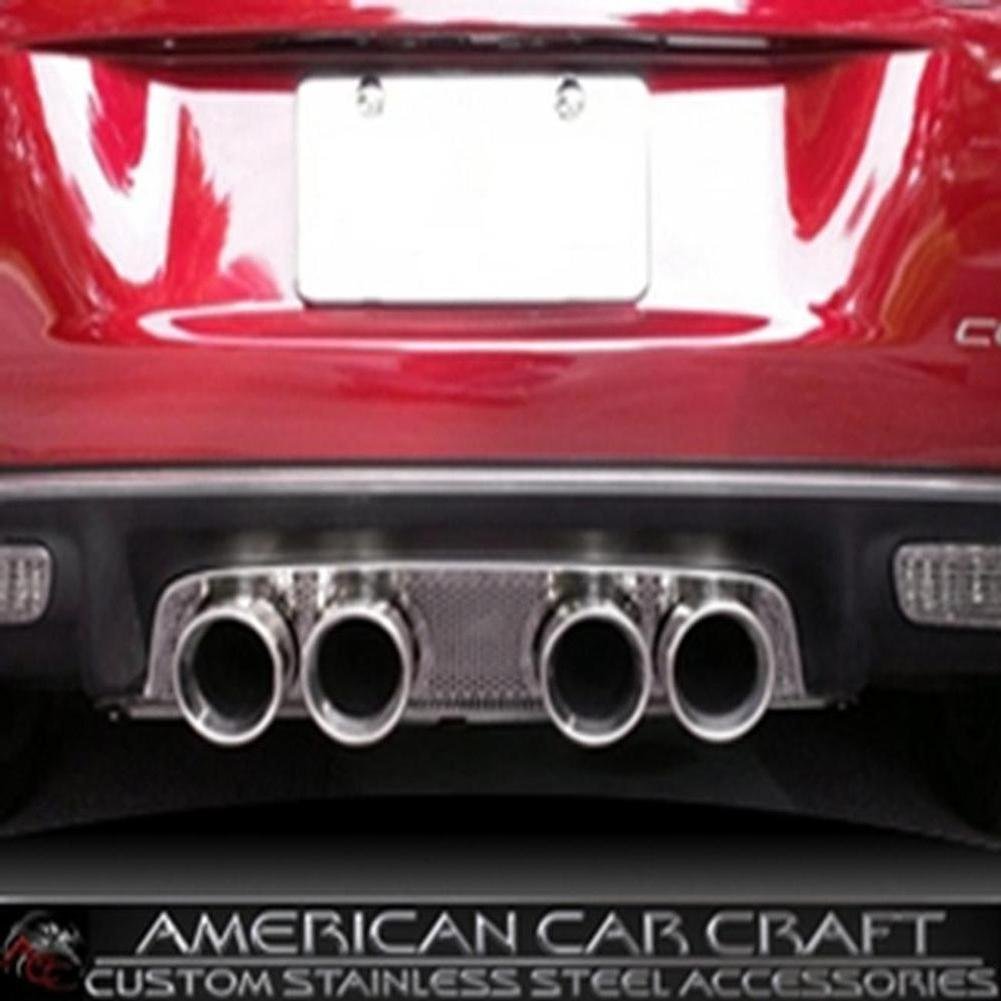 Corvette Exhaust Port Filler Panel - Perforated Stainless Steel for Borla Quad Round Tips : 2005-2013 C6