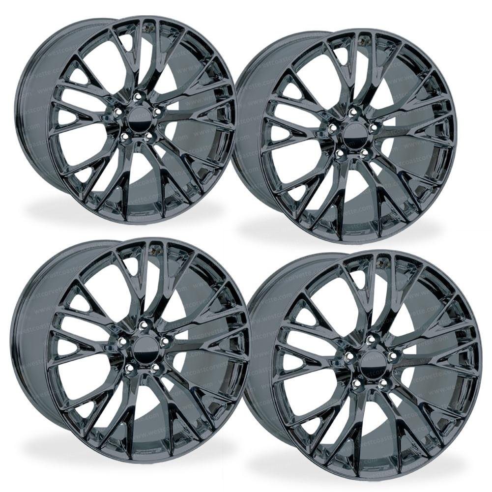 C7 Corvette Z06 GM Wheel Exchange (Set) : Black Chrome 19x10/20x12