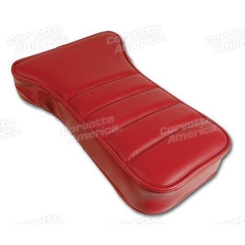 Corvette Center Armrest. Red Leather: 1979-1981