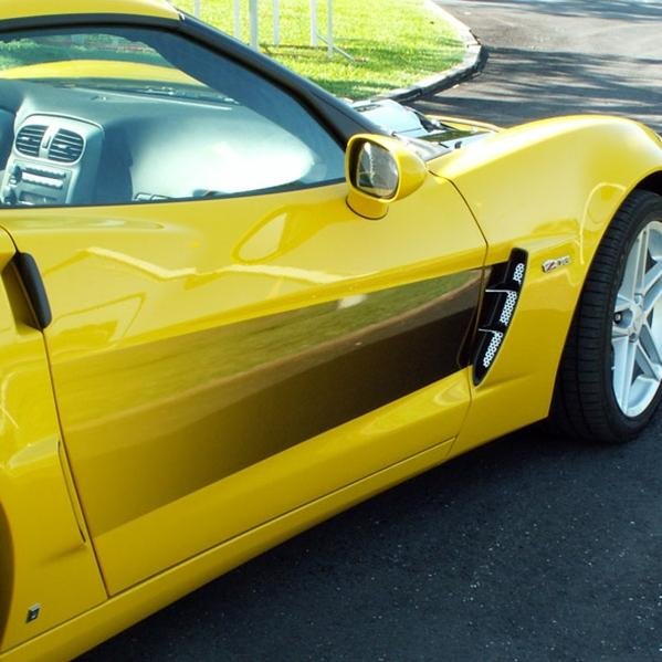 Corvette Door Side Graphic Sport Fade Decal 2 PC. - Black : 2005-2013 C6, Z06, ZR1, Grand Sport
