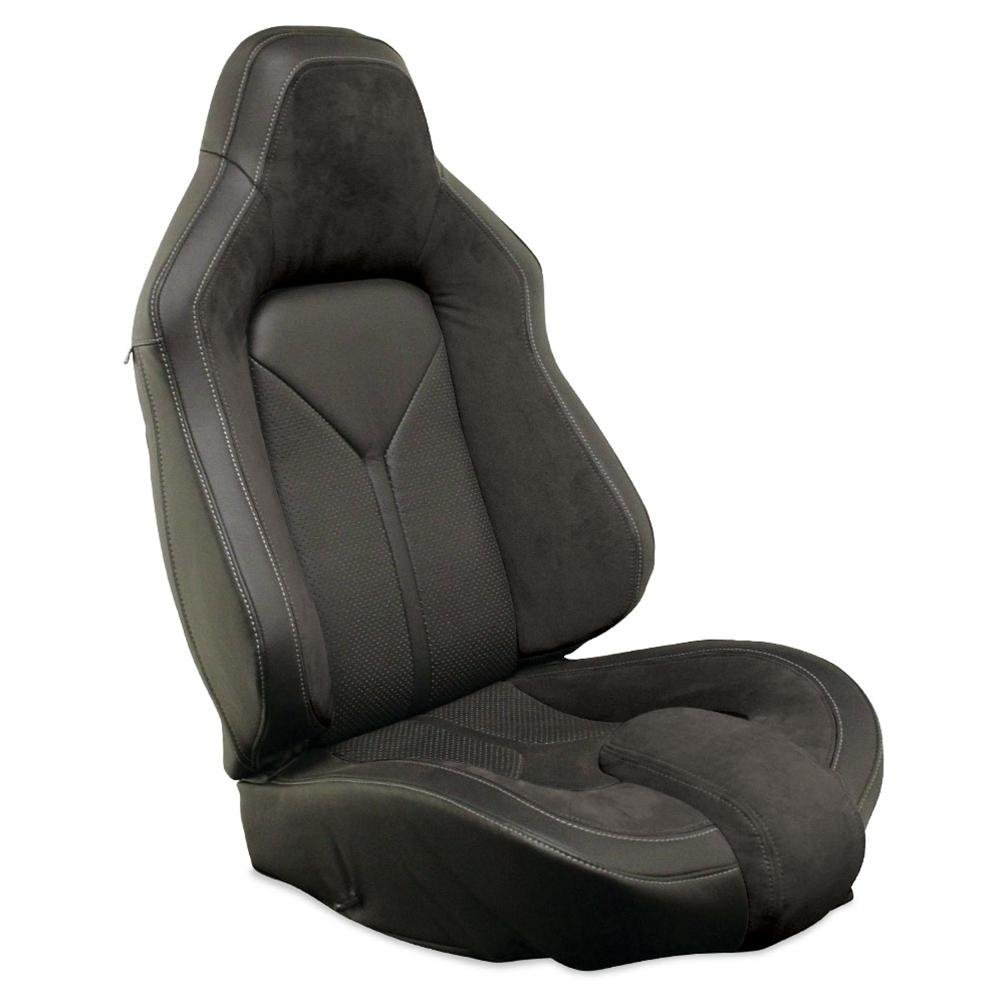 Corvette Sport Seat Foam & Seat Covers - Black/Dark Red Stitching : 2005 - 2013 C6, Z06, GS & ZR1