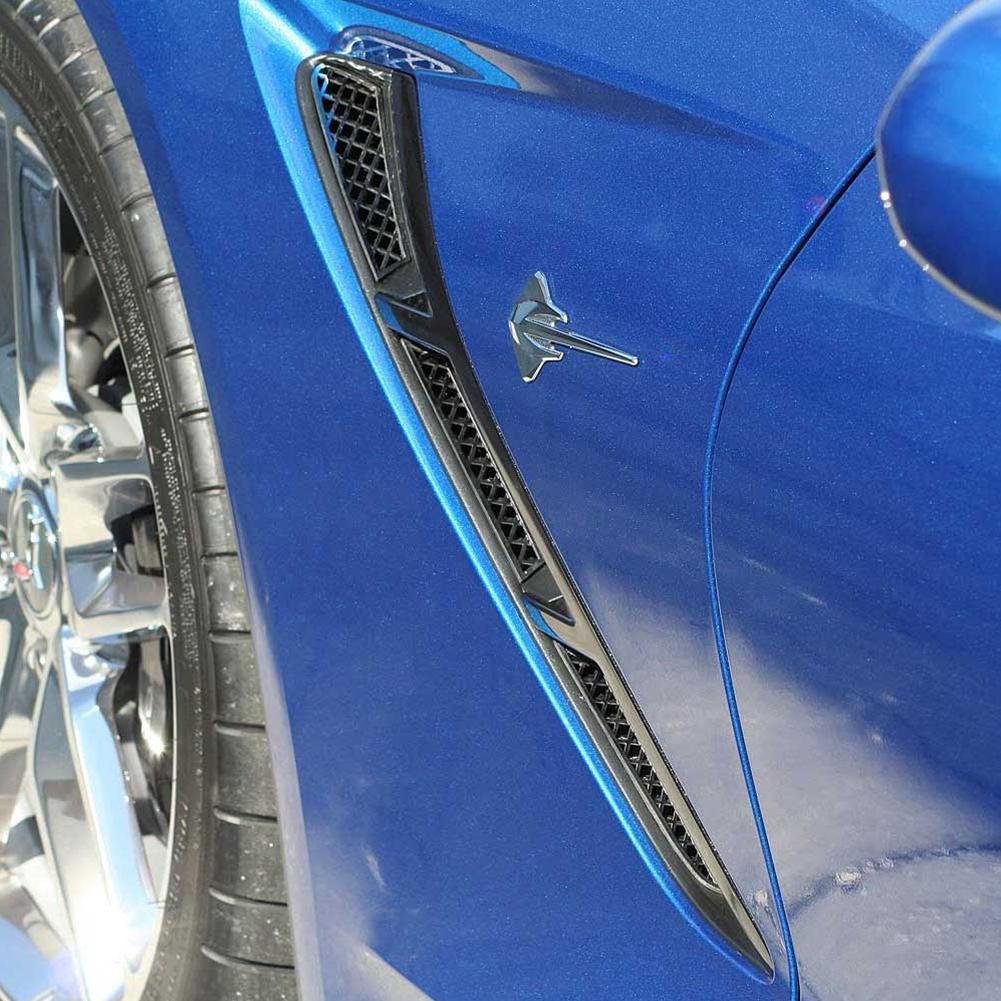 Corvette Side Vent Mesh Grille Overlay 6Pc Front Polished : C7 Stingray, Z51