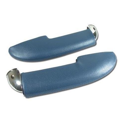 Corvette Armrests. With Chrome End Blue: 1961