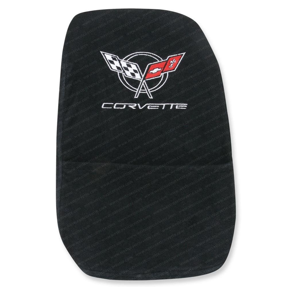 Corvette Center Console Cover - Embroidered Emblem - Seat Armour : 1997-2004 C5, Z06