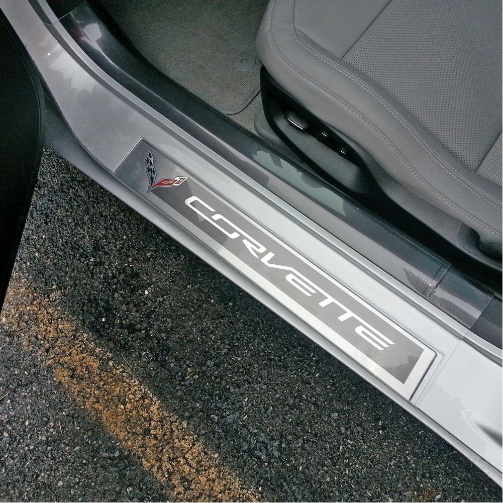 Corvette Clear Door Sill Protectors : C7 Stingray, Z51, Z06, Grand Sport