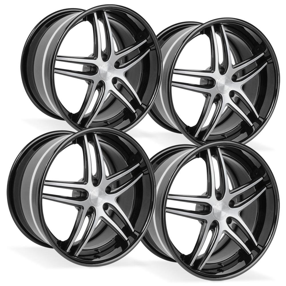 Corvette WCC-1008 Forged 3-Piece Wheels - Black w/Machined Face : C7 Z06