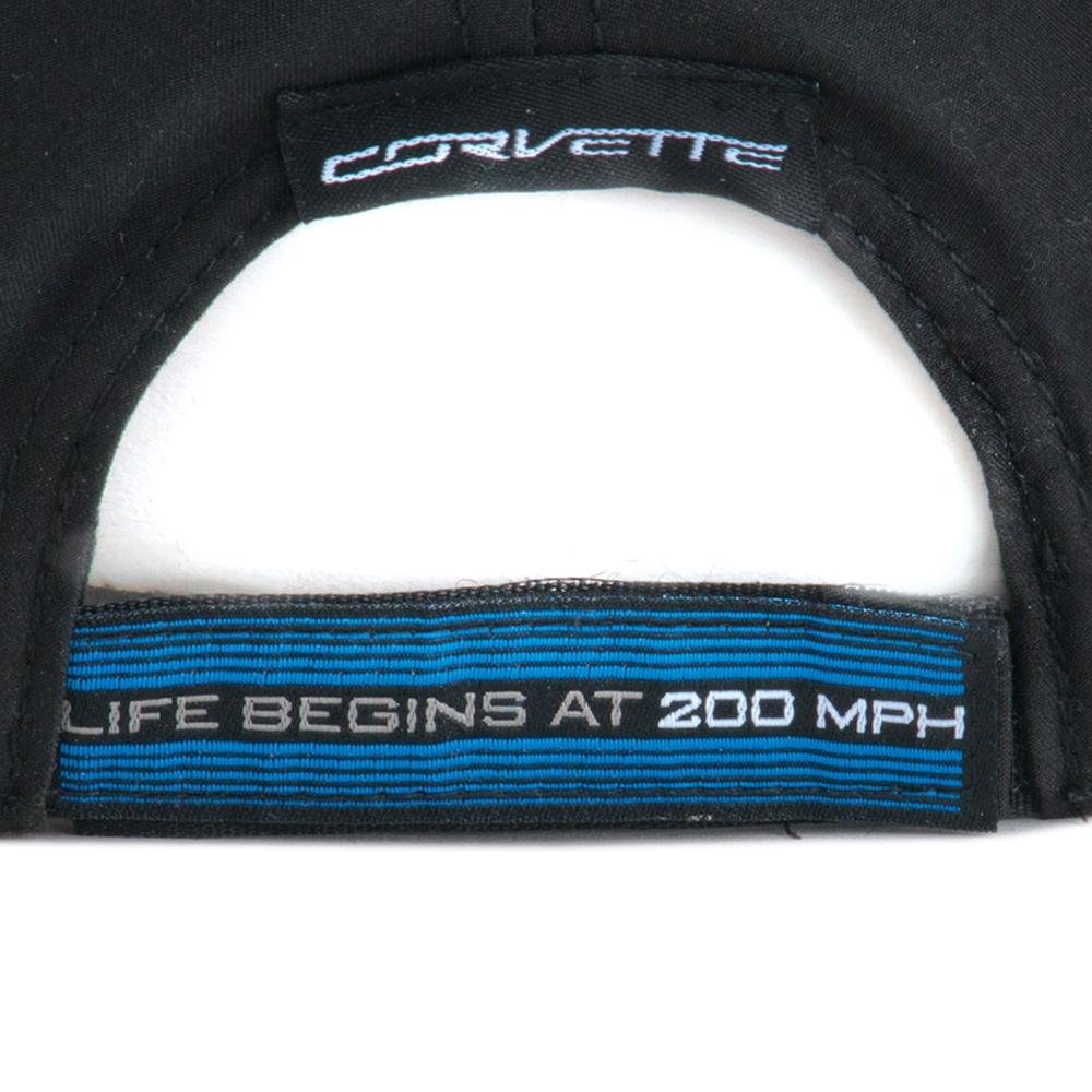 C7 Corvette ZR1 Life Begins at 200 MPH Carbon Fiber Pattern Hat/Cap : Blue Stripe