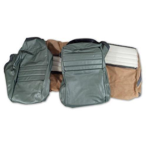 Corvette Leather Seat Covers. Silvergreen 100%-Leather 2-Bolster: 1982