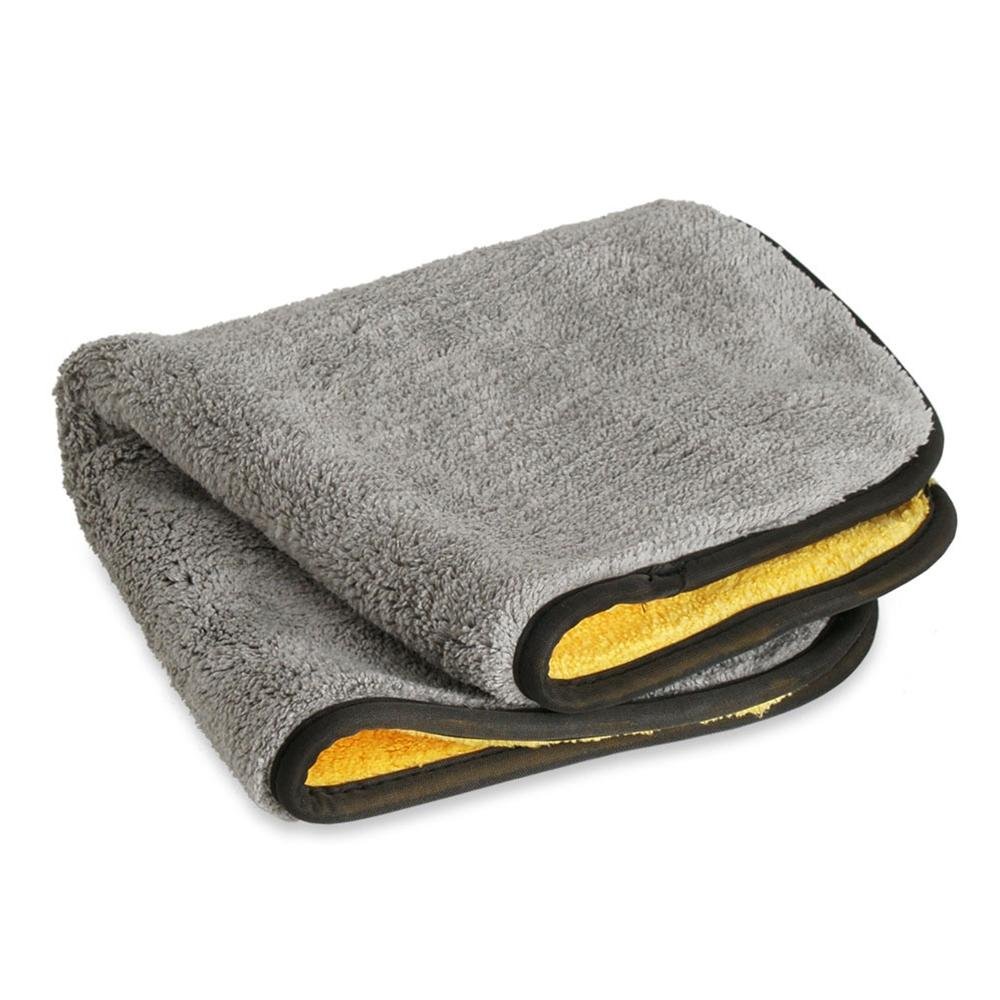 Liquid X Extra Thick Plush Microfiber Drying Towel : Gray/Yellow
