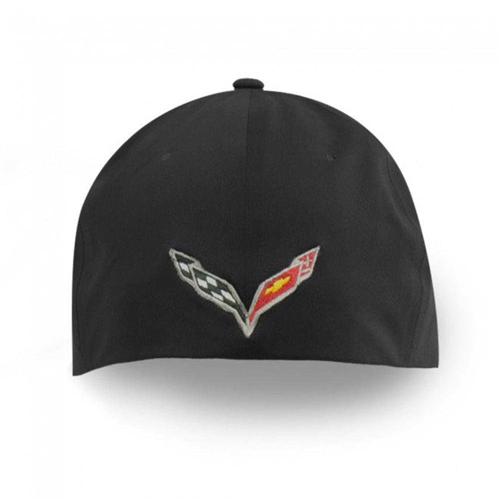C7 Corvette Racing Jake Skull Trackside - Flexfit Delta Hat/Cap : Black