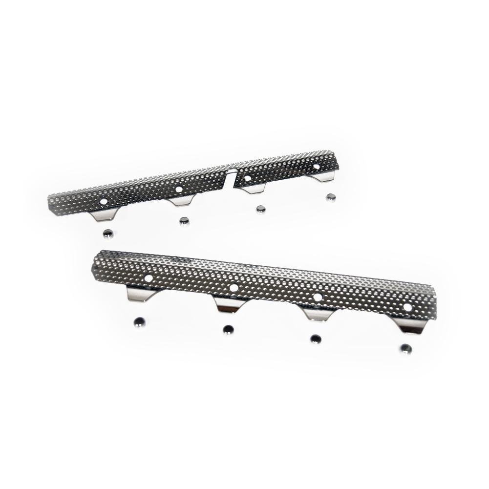 Corvette Header Guards - “Performance Style” Perforated Stainless Steel : 2008-2013 C6