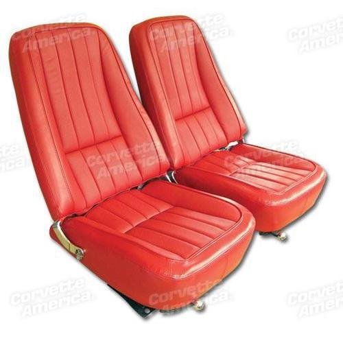 Corvette Leather Like Seat Covers. Red: 1968