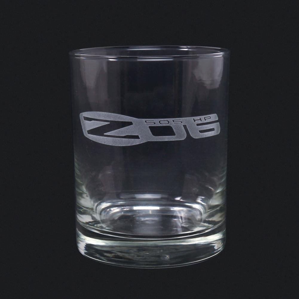 C6 Corvette - Glassware w/C6 Z06 505HP Logo - 14oz. Short Beverage Set (4)