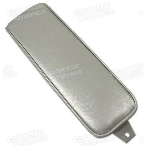 Corvette Center Armrest. Silver Vinyl: 1965-1966