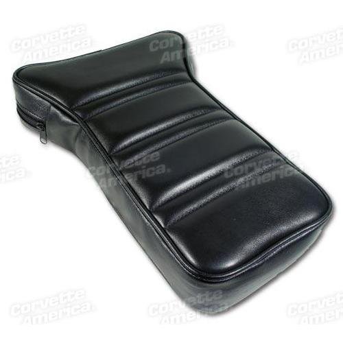 Corvette Center Armrest. Black Leather: 1972-1978