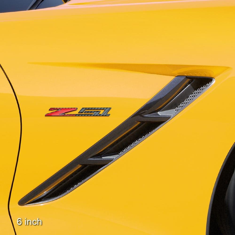Corvette C7 Z51 Badge/Emblem - Domed - Carbon Fiber Look: C7 Stingray Z51