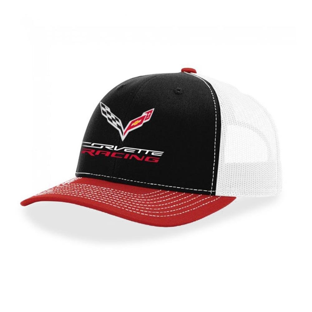 C7 Corvette Racing Mesh Hat/Cap : Black/Red/White