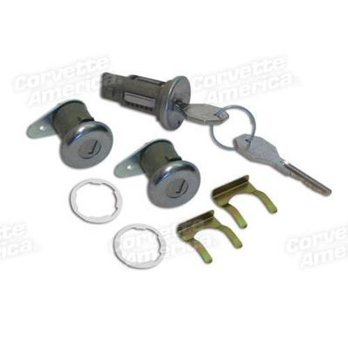 Corvette Lock Set. Ignition/Doors 66 Replacement: 1966-1967