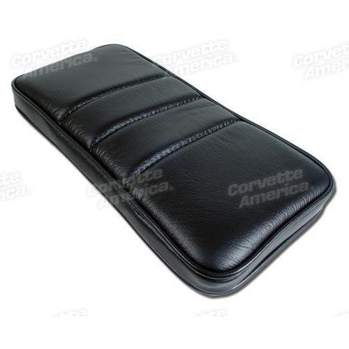 Corvette Center Armrest. Black Leather: 1984-1989