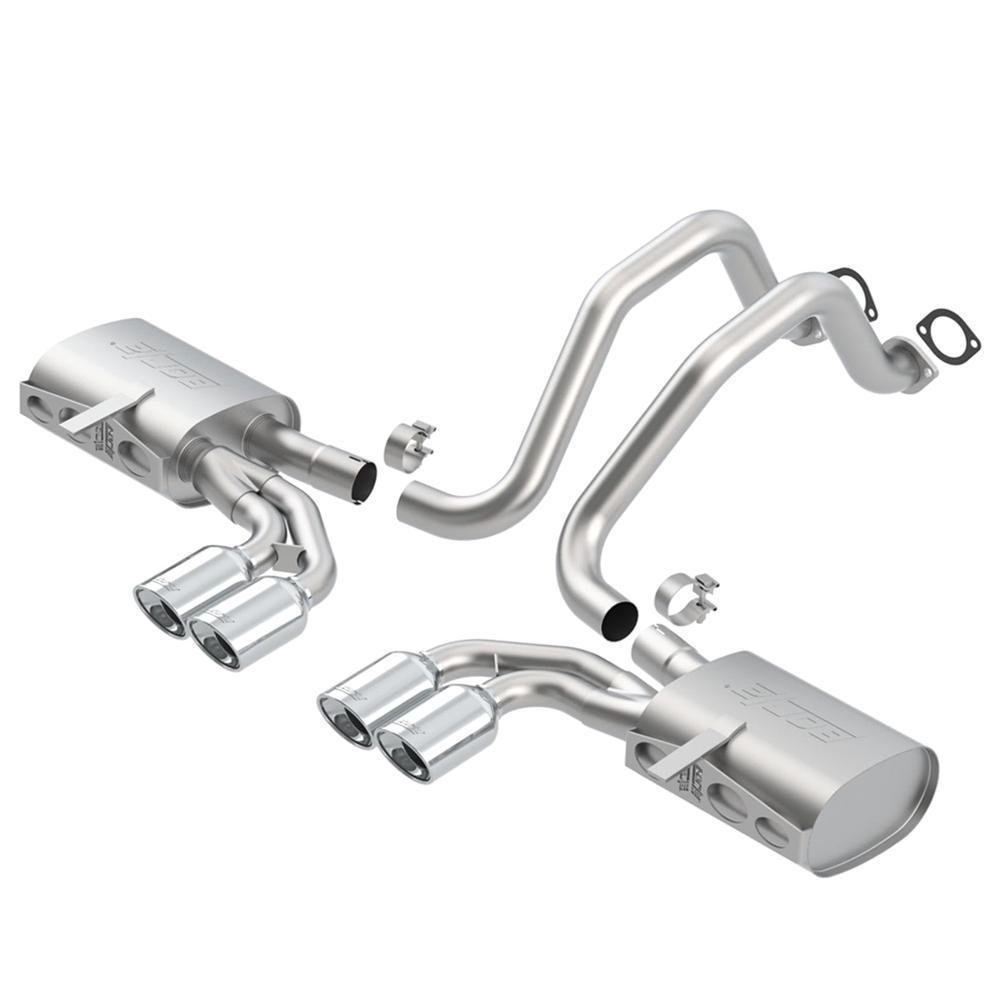 Corvette Exhaust System - Borla Catback ATAK/4 Oval 4/25" x 3.5" Tips Rolled/Angle Cut : 1997-04 C5 & C5 Z06