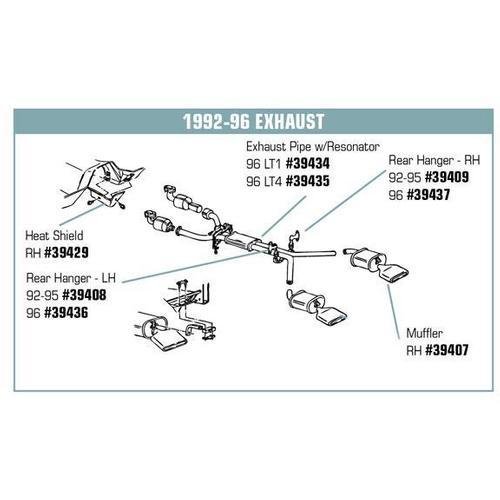 Corvette Exhaust System Straight Muffler Eliminators W/SS Tips: 1992-1995