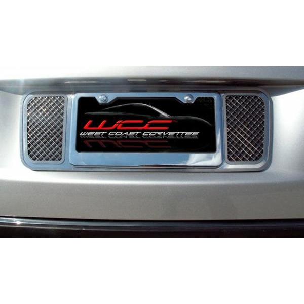 Corvette License Plate Frame - Laser Mesh Stainless Steel : 2005-2013 all