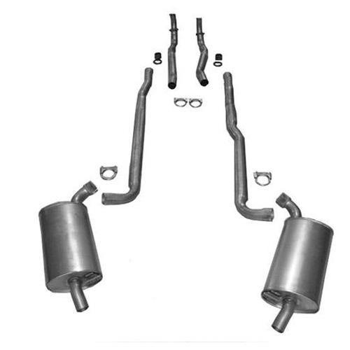 Corvette Exhaust System. 2 To 2.5 Inch 327 Manual-Separate Pipe & Muffler: 1966-1967