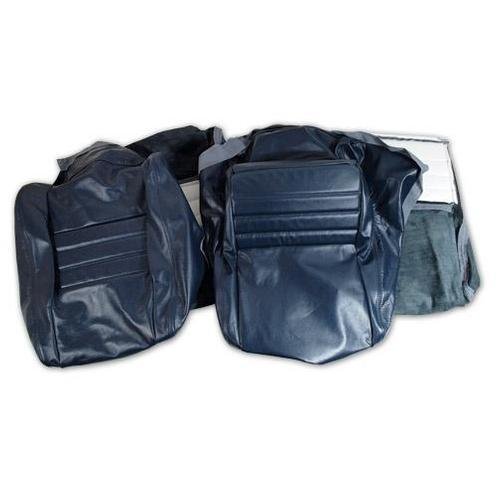 Corvette Leather Seat Covers. Dark Blue 100%-Leather 4-Bolster: 1982