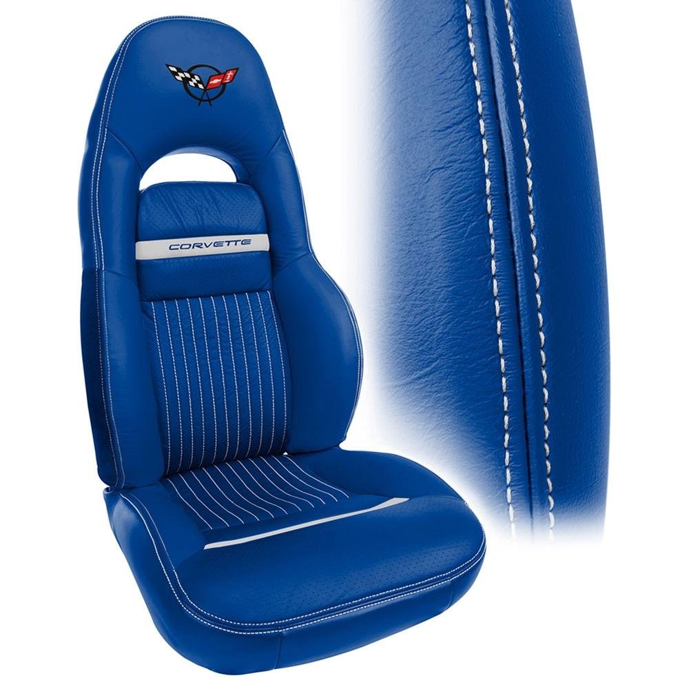 Corvette Seat Covers - Accented Custom Leather for Sport Seats : 1997-2004 C5 & Z06