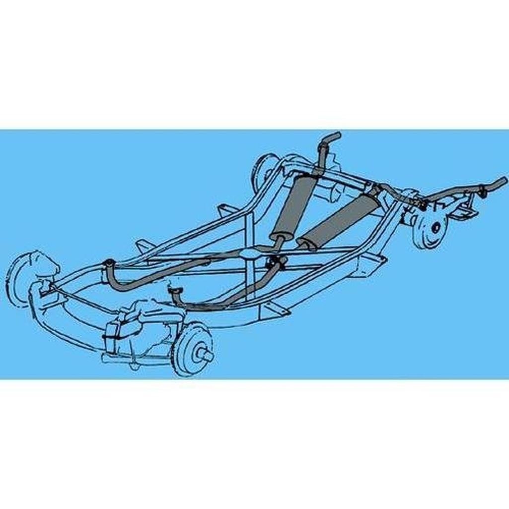 Corvette Exhaust Pipes. HP, SHP, 2X4, Fuel Injection W/Crossover 2 Inch: 1959-1960