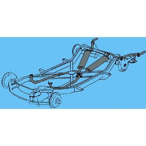 Corvette Exhaust System. W/Crossover - Round Mufflers: 1956-1958