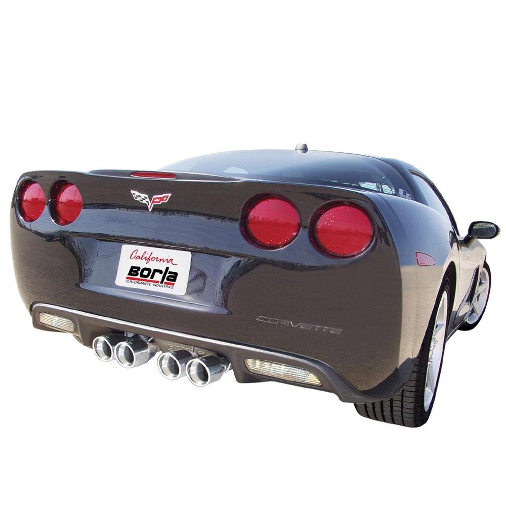 Corvette Exhaust System - Borla Rear Section "Classic S-Type" - 4" Round Rolled Angle Cut Tips : 2005-08 C6