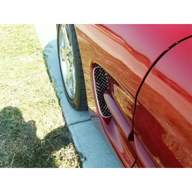 Corvette Side Fender Vent Grille (Set) - Laser Mesh Stainless Steel : 1997-2004 C5 & Z06