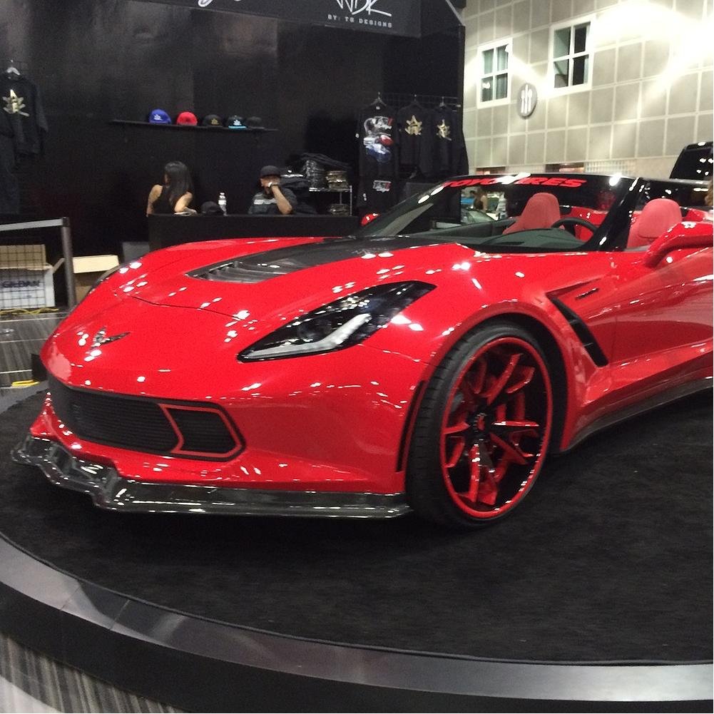 Corvette Front Grille - GT Strada - Black w/Brushed Port Accent Trim : C7 Stingray, Z51