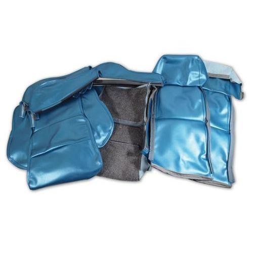 Corvette Leather Like Seat Covers. Blue Sport No-Perforations: 1986-1988