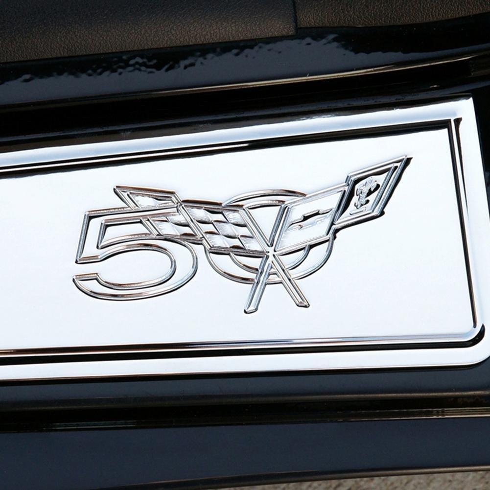 Corvette Door Sill Plates - Billet Chrome with 50th Anniversary Logo : 1997-2004 C5 & Z06