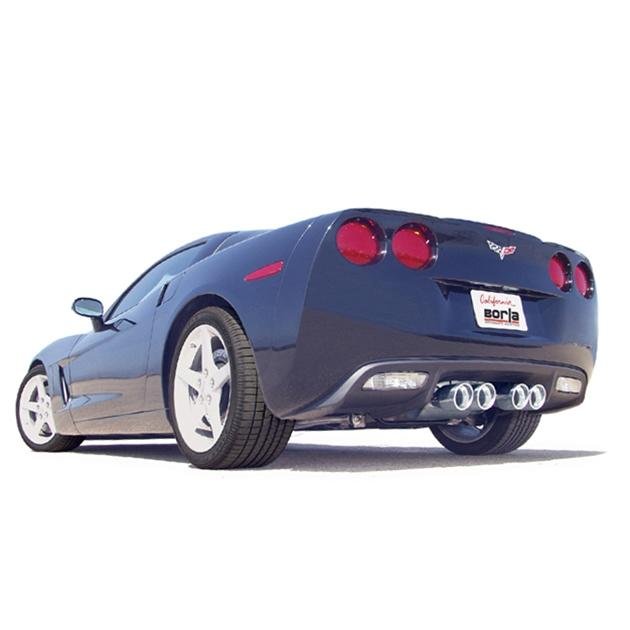Corvette Exhaust System - Borla Rear Section Touring/4 Rd 4” Rd, Ac Tips : 2009-13 C6