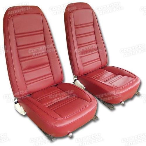 Corvette Leather Seat Covers. Red Leather/Vinyl Original: 1977-1978