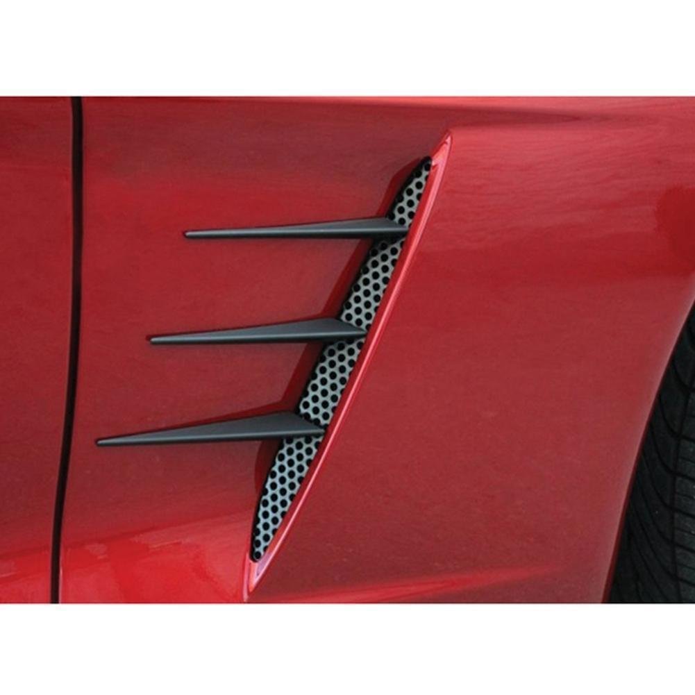 Corvette Side Vent Perforated Grilles with Spears - Blakk Stealth : 2005-2013 C6